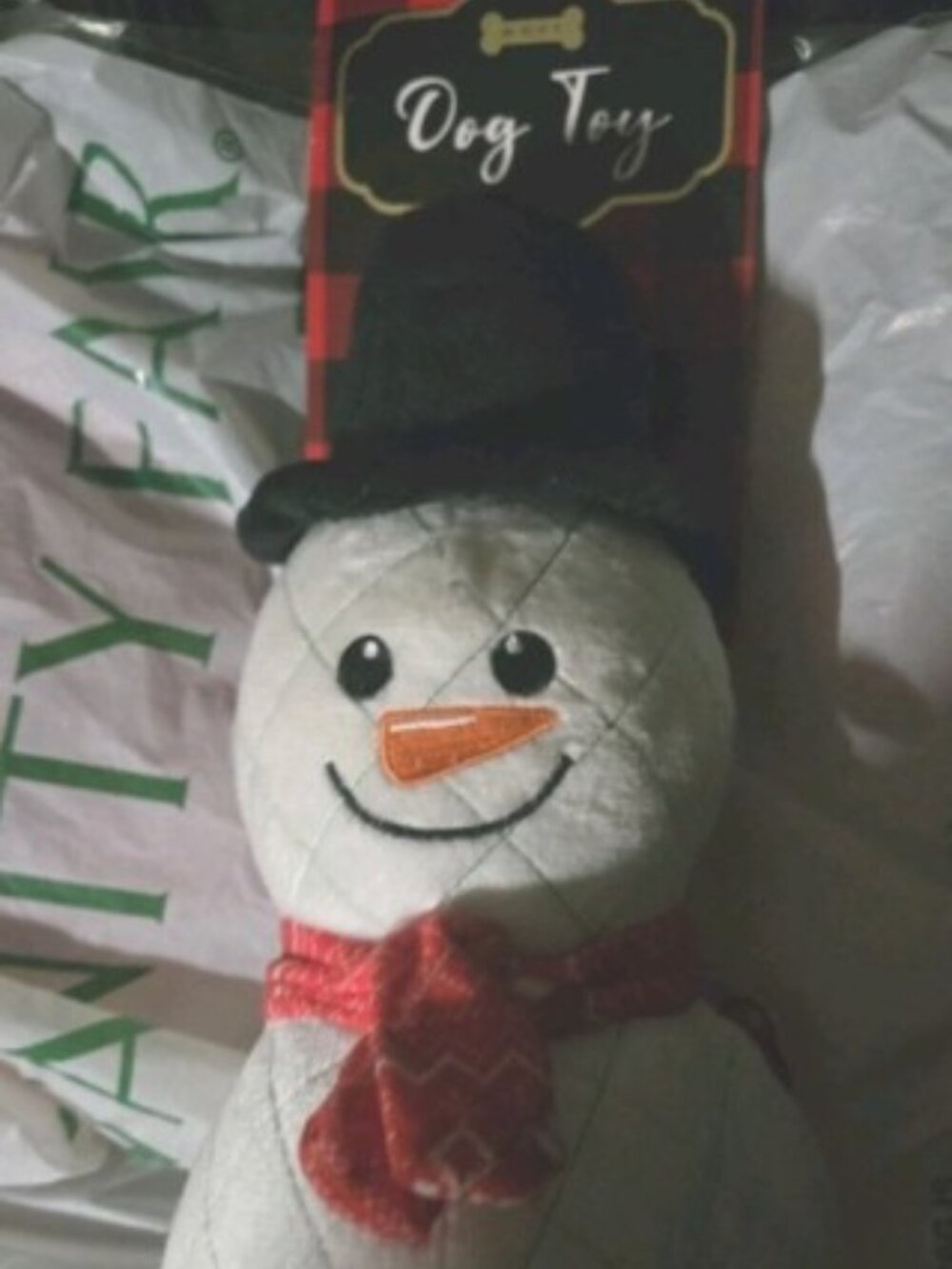 New Snowman Plush Squeaky Dog Toy